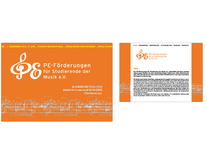 PE-Förderungen für Studierende der Musik - Referenz von Anja Matzker, Grafikdesign, Printdesign, Corporate Design und Webdesign in Berlin